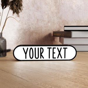 Aangepaste mini-lightbox, gepersonaliseerd led-bureaubord, aangepaste naam, gamertag, citaat, perfect cadeau-idee, tekstbox voor tekst, decor bureau
