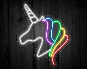 Cute Unicorn Neon Sign, Led Light Sign, Kids Room Decor, Nursery Wall Decor, Neon Light Up Sign, Unicorn Birthday, Neon Sign Art Led Unicorn