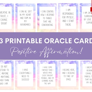 Cartes Oracle des affirmations du matin - 33 cartes oracle à imprimer | Conseils quotidiens | Oracle | Cadeaux | PDF actif