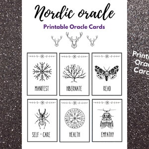 O oráculo nórdico - 24 cartas de oráculo para impressão | Orientação diária | Oráculo | Presentes | PDF ativo