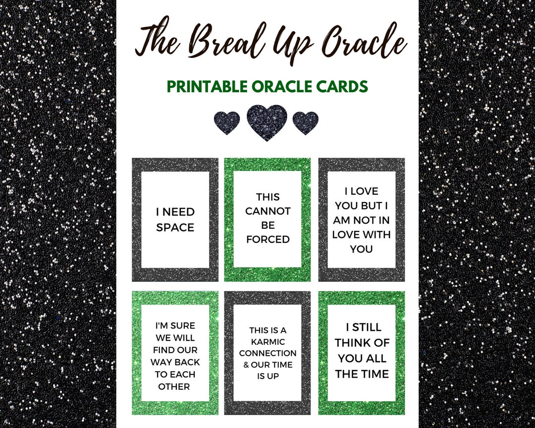 Break up Oracle Cards: 33 Printable Daily Guidance Cards (PDF) - Etsy ...