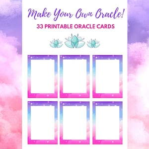 Créez vos propres CARTES ORACLE ! - 24 cartes oracle imprimables | Conseils quotidiens | Oracle | Cadeaux | PDF