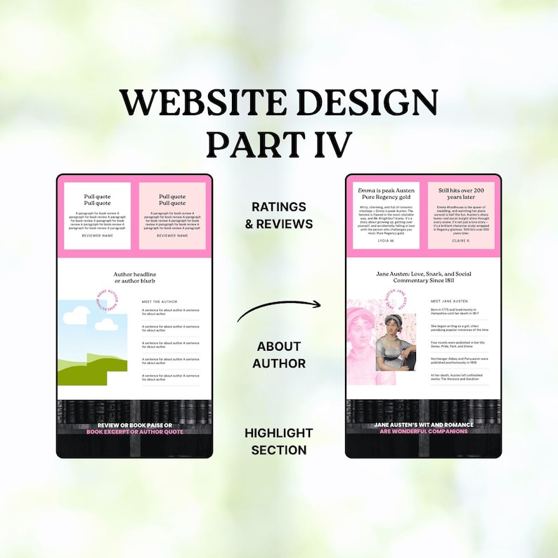 author website template, author website wix, author website canva, author website, author website squarespace, author logo, author instagram, author gifts, author media kit, author logo, author email template, author email newsletter, Authortube, BookTok, Bookstagram, Romance Author, Book Marketing, Author Marketing, Jane Austen, Emma, Jane Austen Emma, Puffin In Bloom, Book Launch Landing Page, Writer Book Promotion, Book Marketing, Author Brand, Pastel Pink, KTRDigitalDesign, PlotPointStudios