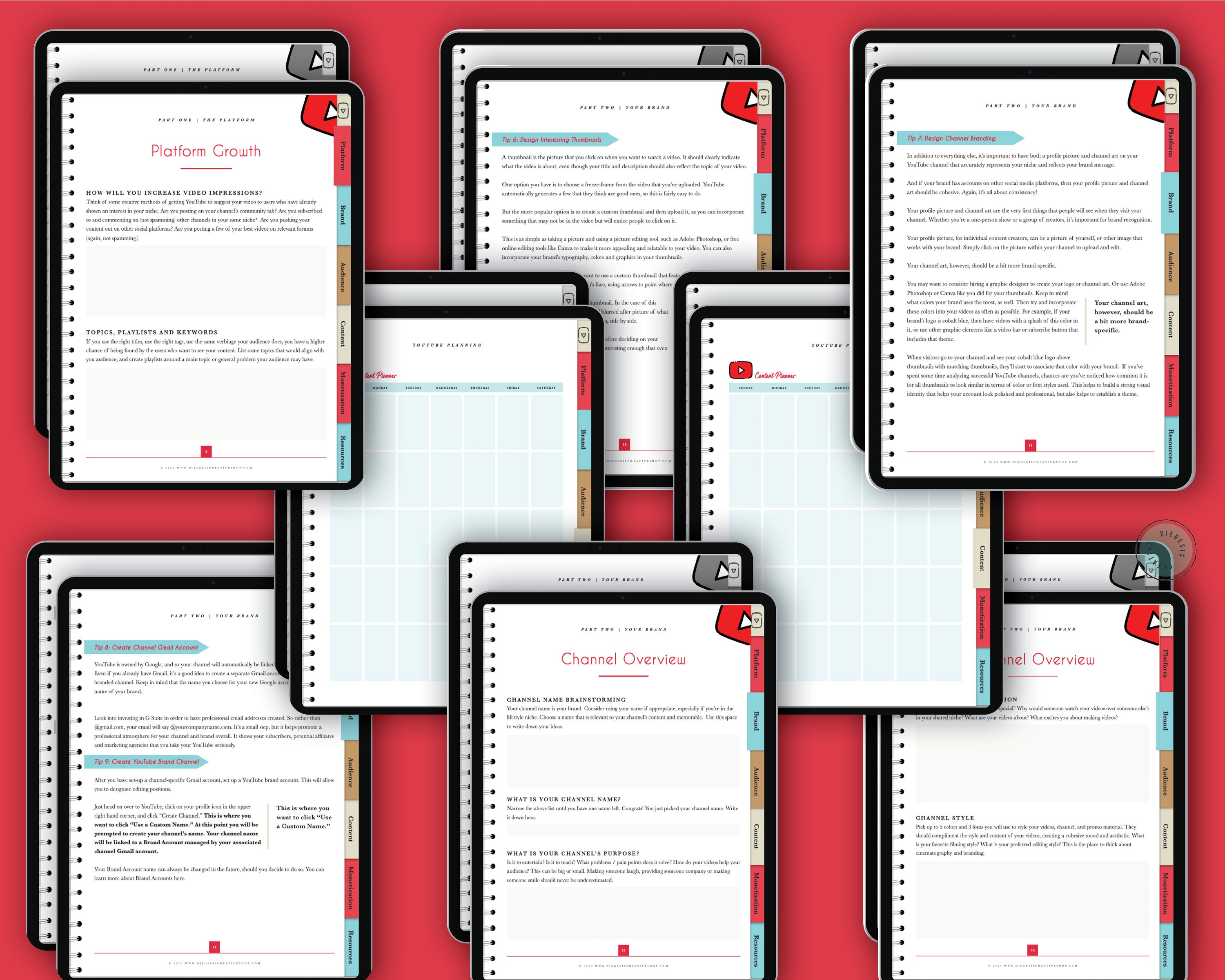 Youtube Digital Planner and Workbook Value Kit | Video & Content ...