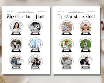 Christmas Newsletter Template Year in Review Christmas Card Template Photo Christmas Canva Template Editable Photo Canva Christmas Card 5x7