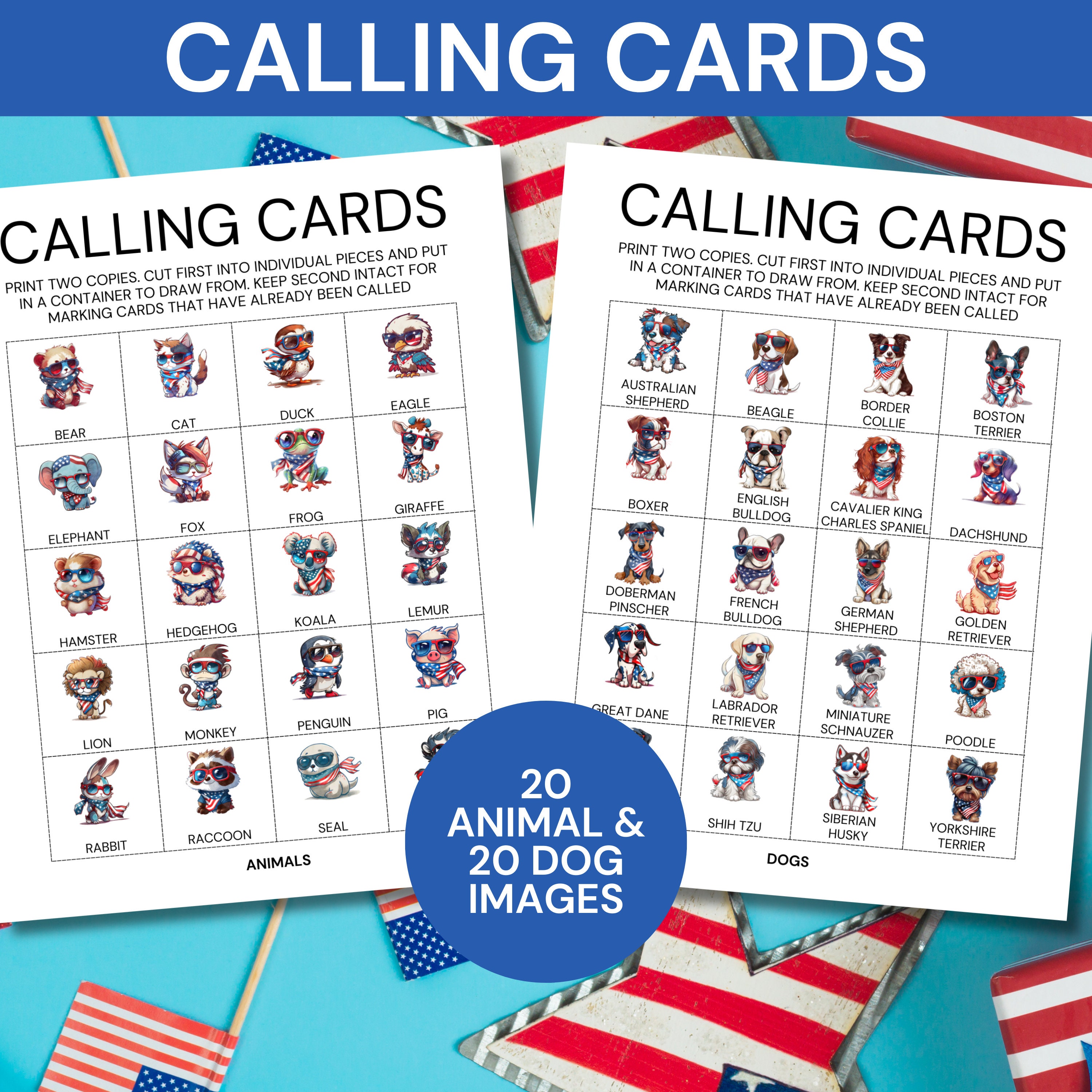 4th of july bingo sheets