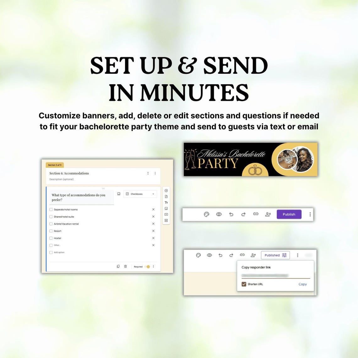 Google Forms Bachelorette Party Questionnaire Google Forms Template