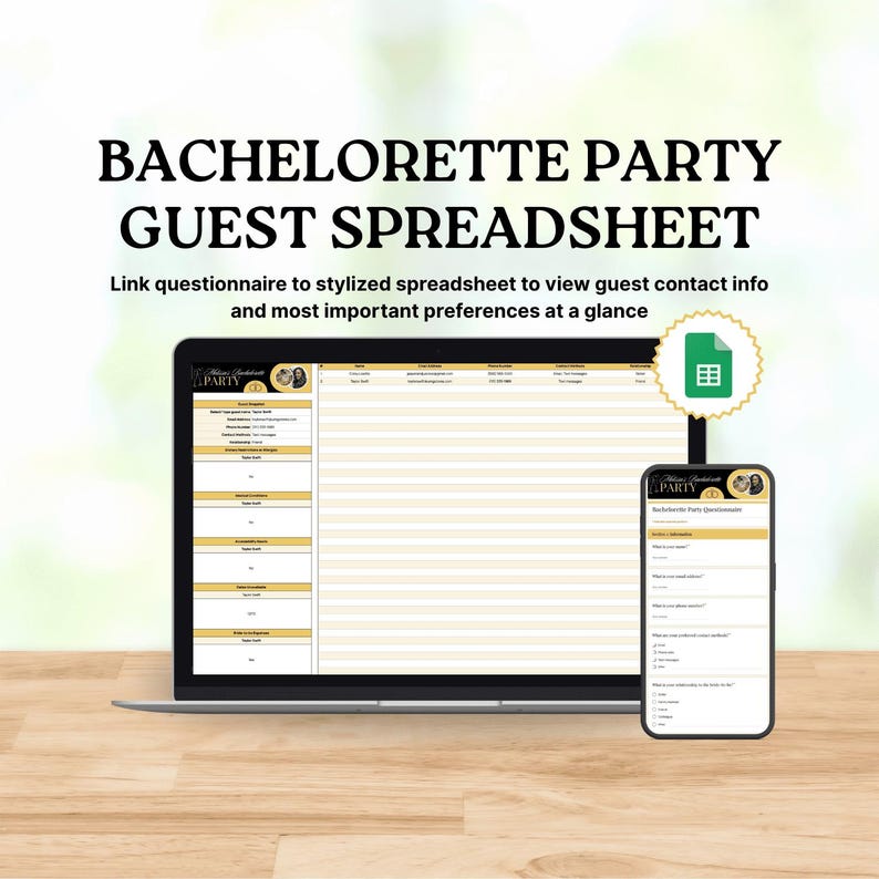Google Forms Bachelorette Party Questionnaire Google Forms Template