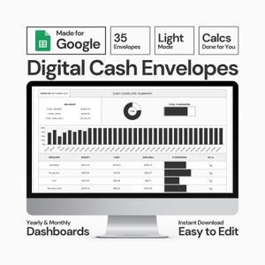 Digital Cash Envelope Tracker Sheets Envelope Budget Google Sheets Digital Cash Budget Planner Envelope Budget Spreadsheet Cash Envelopes