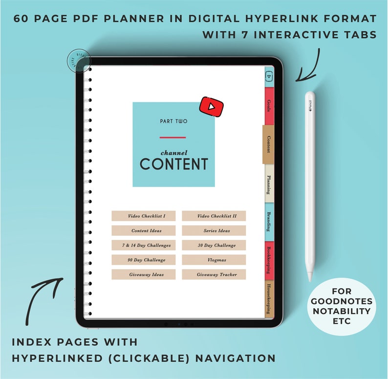 Youtube Digital Planner and Workbook Kit Video & Content - Etsy