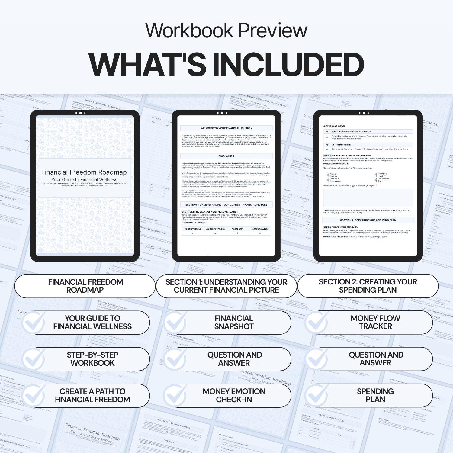 Financial Freedom Roadmap Google Docs Money Workbook Financial Planner ...