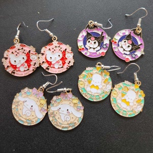 Brincos Sanrio, 1 par, 4 estilos para escolher! Hello Kitty, Cinnamoroll, Pochacco, Kuromi