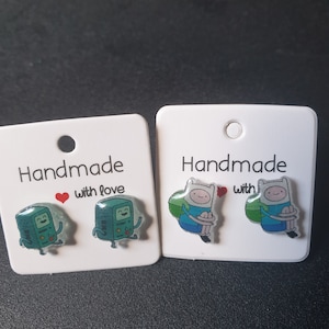 Adventure Time BMO / Finn The Human Stud Earrings