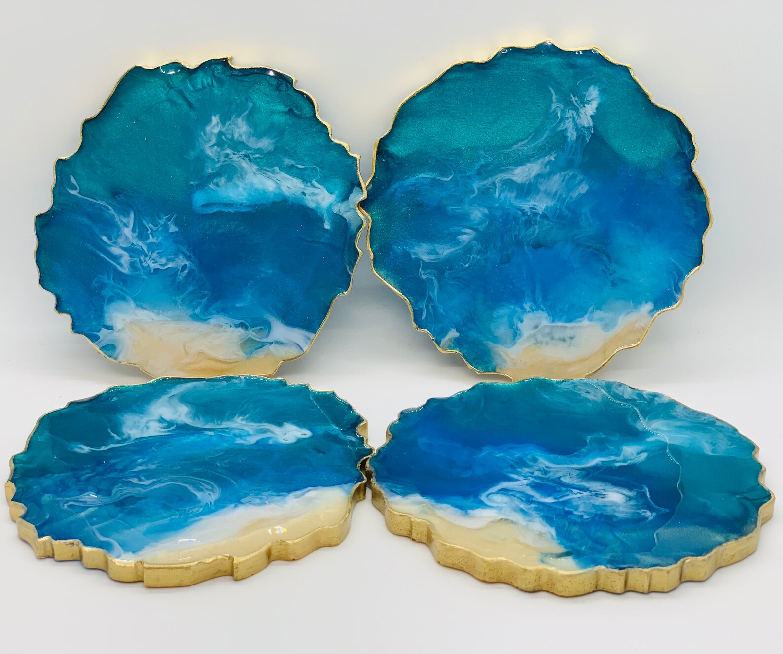 Beach Resin Coaster Resin Wave Coaster Unique Gifts Etsy