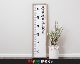 Growth Chart SVG, Growth Ruler svg, Wall Ruler svg, Ruler Growth Chart svg, Kids Growth Chart svg, Cricut File Silhouette Designs, Stencil