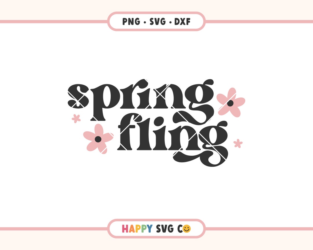 Spring Fling SVG PNG, Spring Flowers Svg, Spring Chick Svg, Retro ...