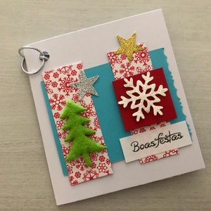 5 hermosas y únicas etiquetas de regalo de Navidad; Lujoso conjunto de 5; Haz que tu regalo destaque; Embelish su bolsa de regalo simple;