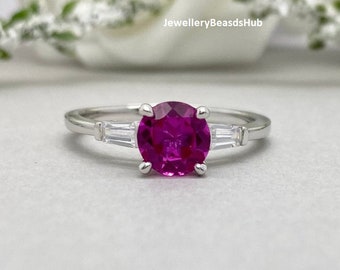 Natural pink Stone ring, ound cut pink gemstone ring,engagement ring,solitaire ring Stylish Handmade,Birthstone,Fashionable Ring For Women's