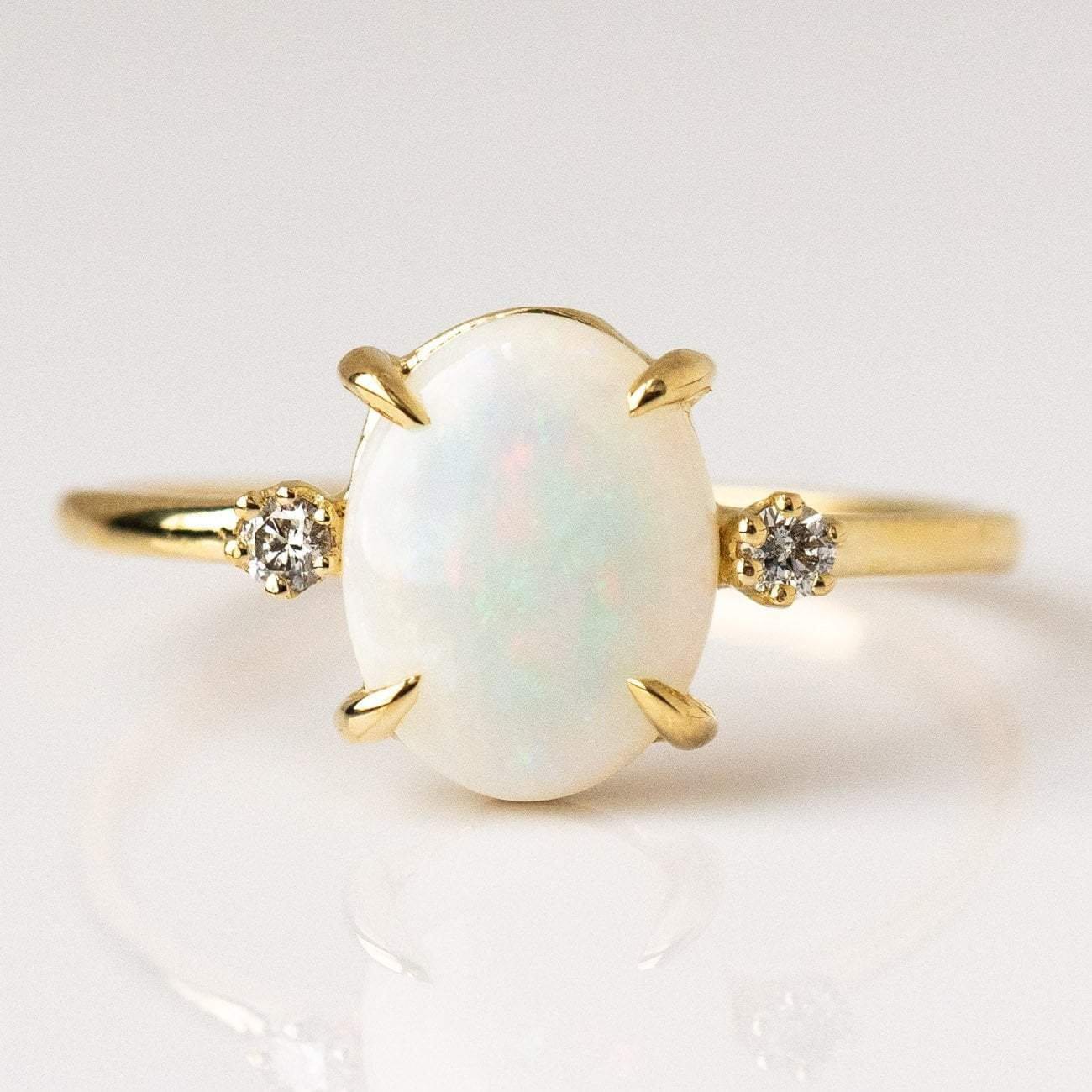 100% Natural White Opal Ring 14k Gold Ring Ethiopian Opal - Etsy