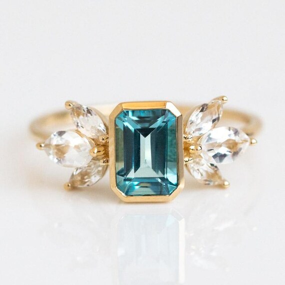 Cheap Handmade Larimar Gemstone Ring 925 Sterling Silver Solid Sky Blue  Stone Statement Fashion Rings for Women's Gift idea Gemstone Jewelry | Joom