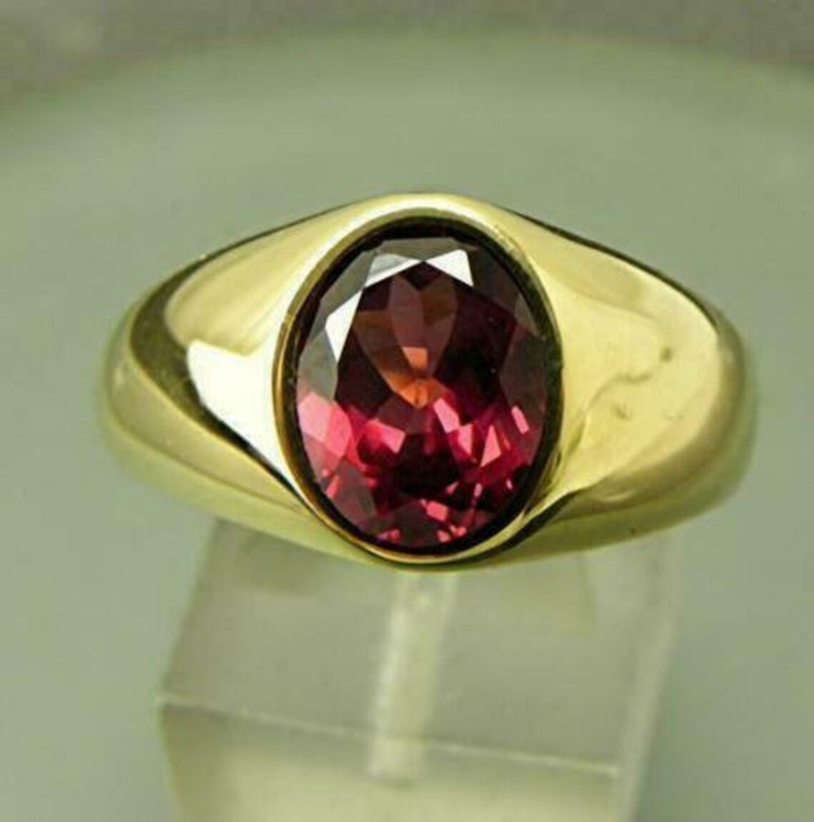 5.25 Carat Natural Ring Red Ring 925 Sterling Silver Gold