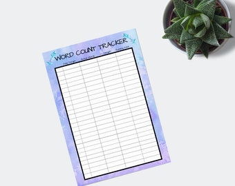Word Count Tracker Printable Instant Download Tools for - Etsy