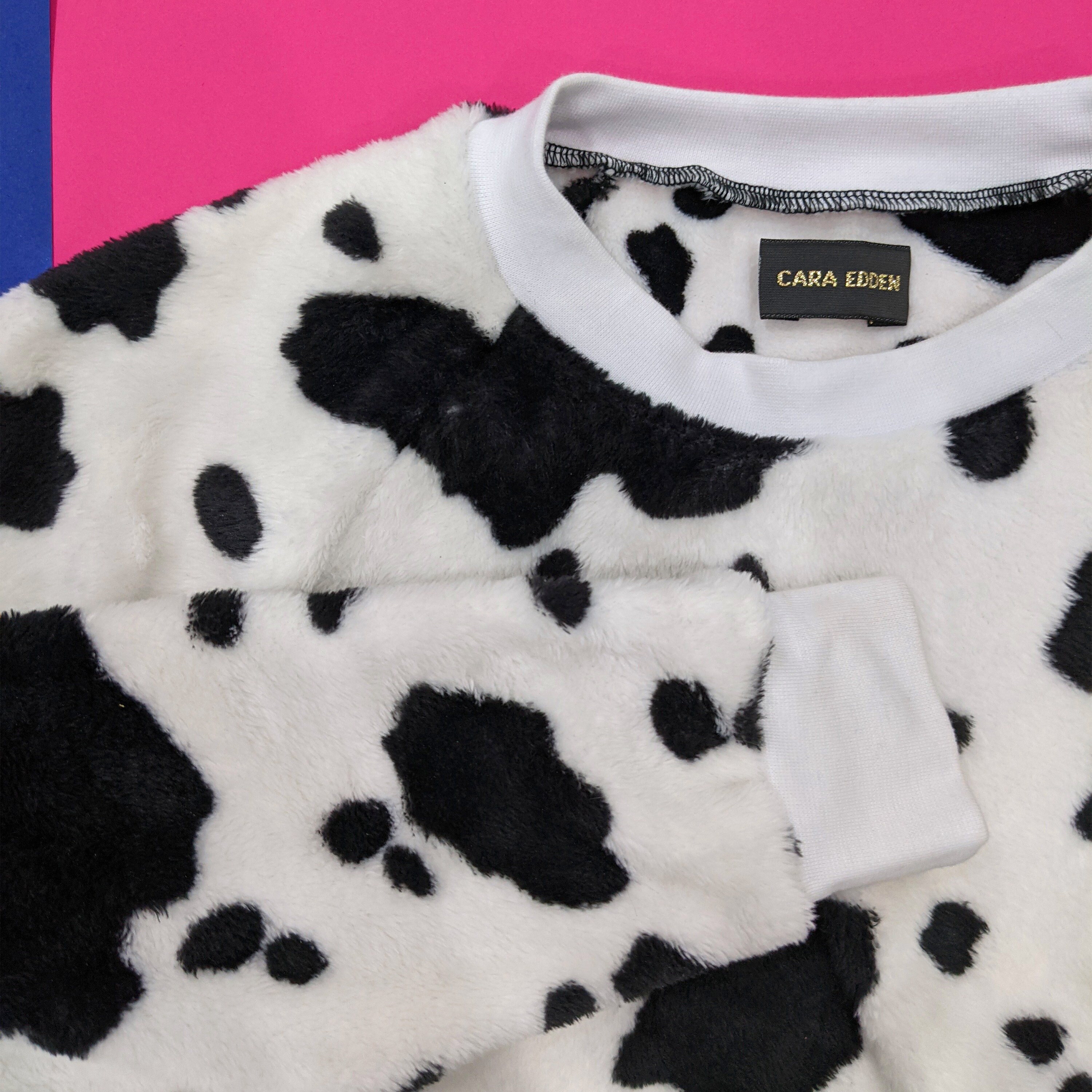 Cow Print Cropped Jumper - Etsy UK