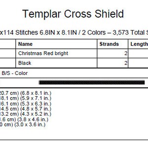 Templar Cross Shield Cross Stitch Pattern - PDF Digital Download - Etsy