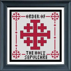 Order of the Holy Sepulchre Cross Stitch Pattern - PDF Digital Download
