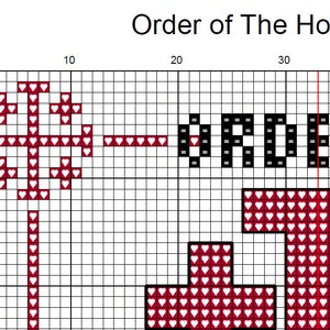 Order of the Holy Sepulchre Cross Stitch Pattern - PDF Digital Download ...