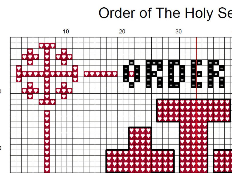 Order of the Holy Sepulchre Cross Stitch Pattern - PDF Digital Download ...