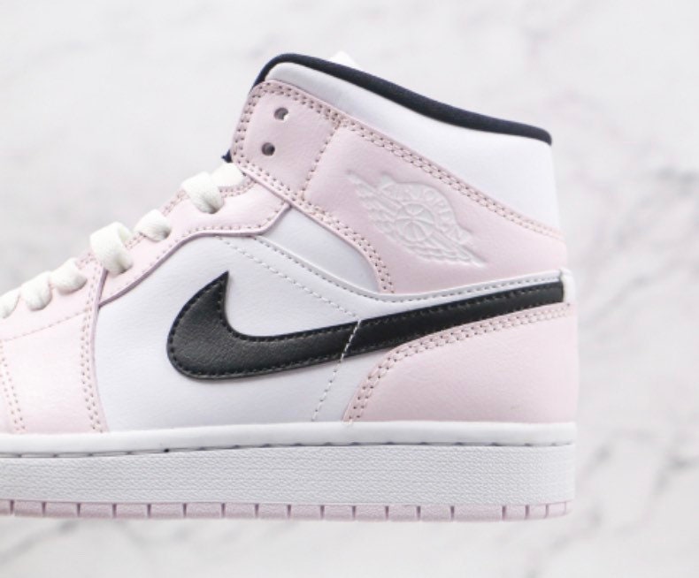 Jordan 1 Mid Barely Rose Customs box Womens sizing Etsy