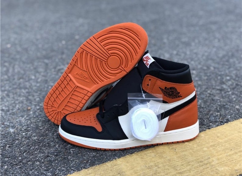 Jordan 1 Air 1 Retro High OG Shattered 1 “Shattered Backboard” (Customs + box)  (Men’s U.S sizing) 