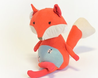 Fox Handmade Plush Toy, Fox Stuffed Animal,Safe Fox Plush Toy,Fox Soft Plush Toy,Handmade Plush Toy,Cuddly Fox Stuffed Toy, Collectible Gift
