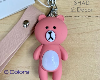 Cute Teddy Bear Lover Gift, Handmade Teddy Bear Handbag Charm Keychain, Teddy Bear Car Keychain,Teddy Bear Bag Charm Keychain, Birthday Gift