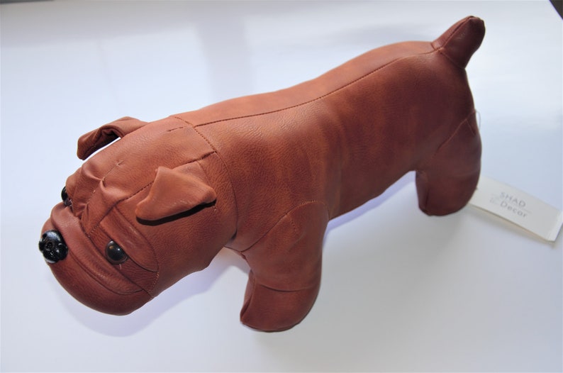 Leather Ottoman Stuffed Animal Leather Bulldog Etsy