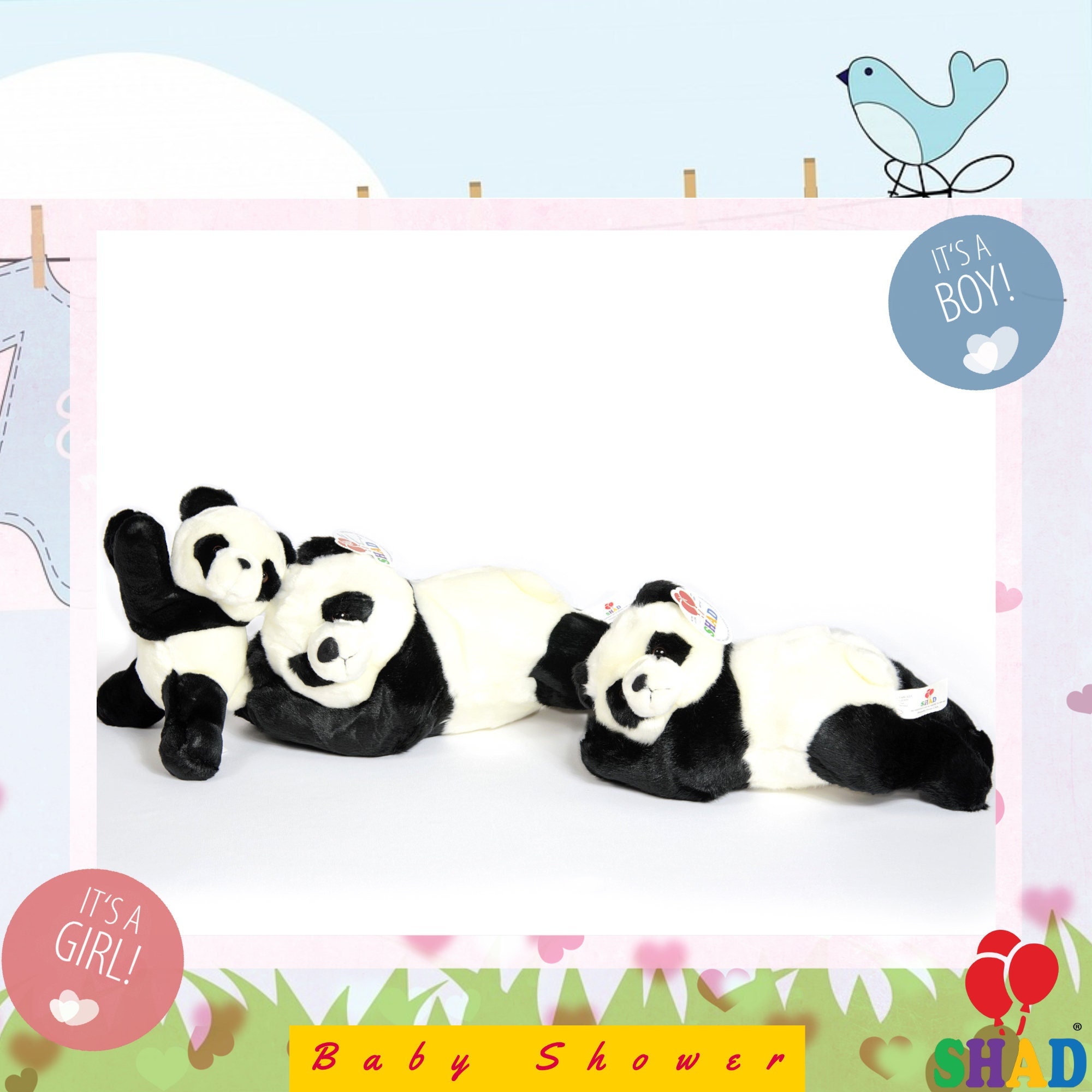 Babyparty gefülltes Plüschtier / Panda Bär Stofftier / süßes weiches  Plüschtier für Baby / Plüsch Panda Geschenk für Kind / sicheres  chemikalienfreies Plüschtier - .de