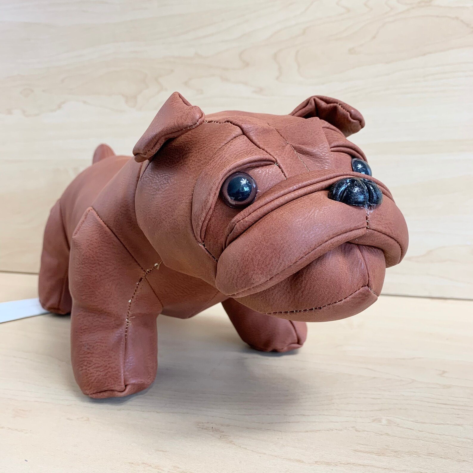 Leather Ottoman Stuffed Animal Leather Bulldog Etsy