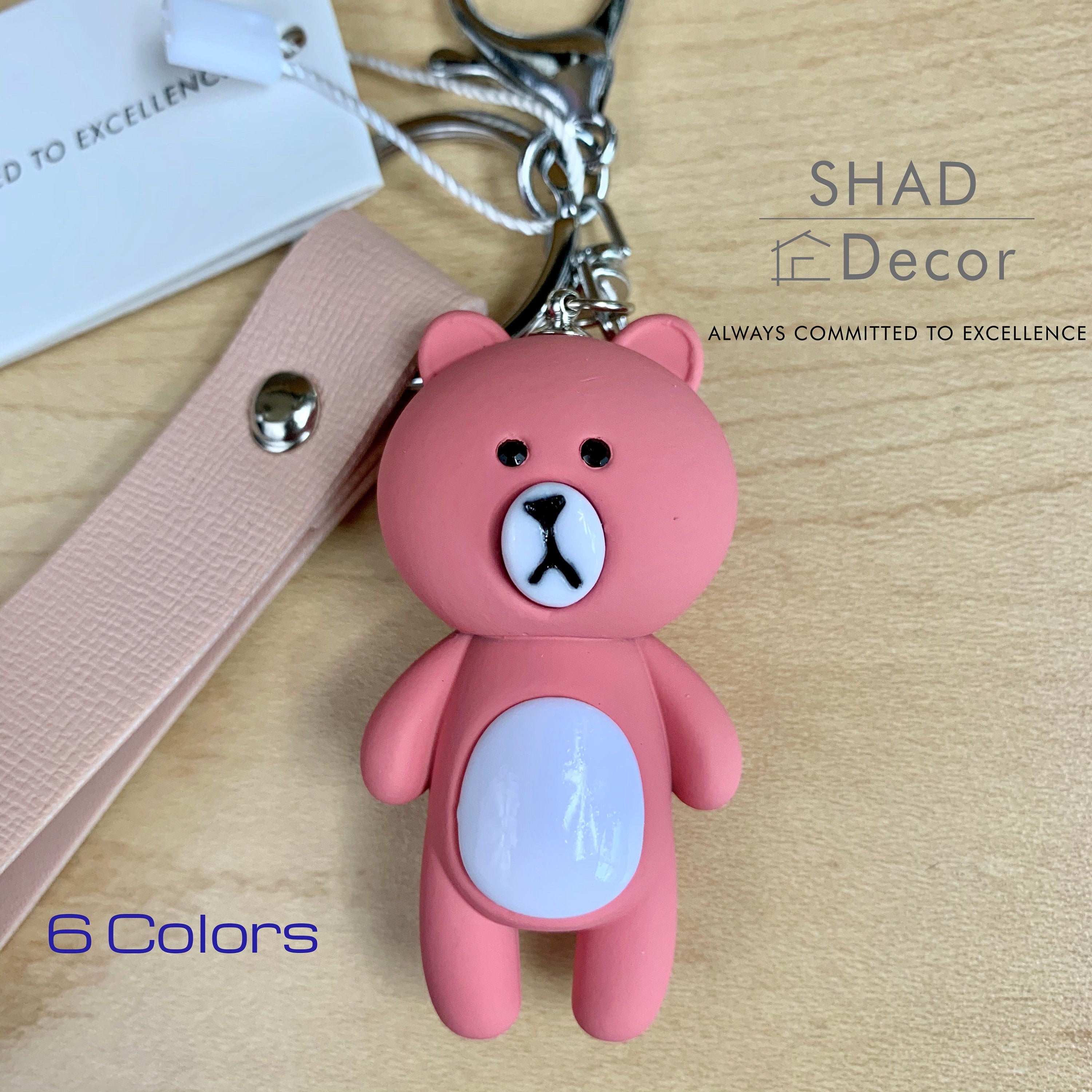 Real Leather Designer Bear Keychain For Men And Women Stylish Car