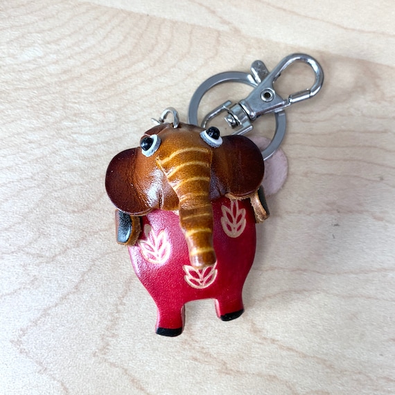 Genuine Leather Elephant Key Chainelephant Key Ringelephant 