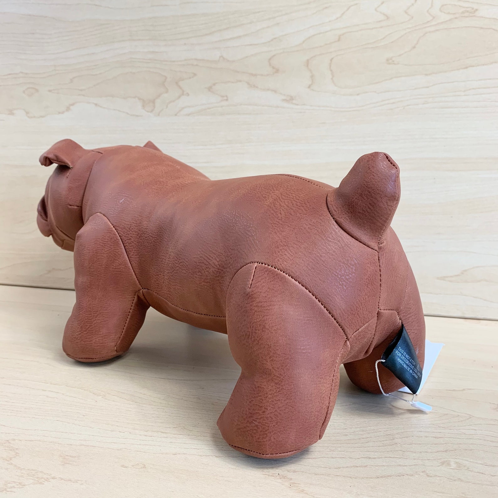 Leather Ottoman Stuffed Animal Leather Bulldog Etsy