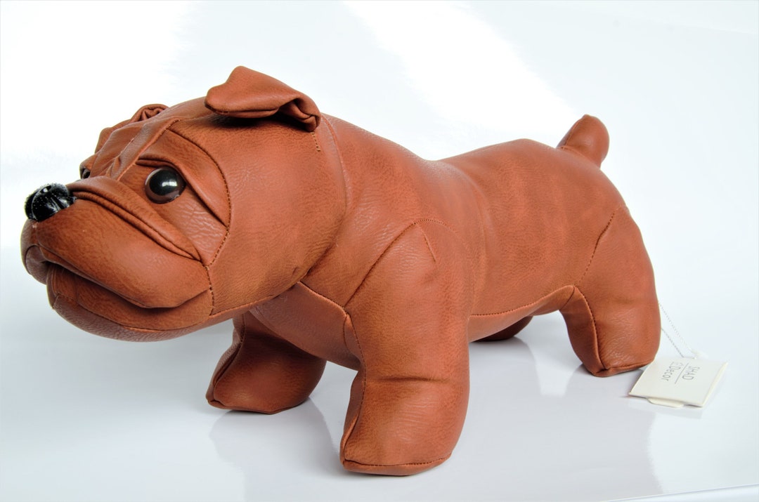 Handmade Leather Bulldog Ottoman Door Stopper Home Decor Door Etsy