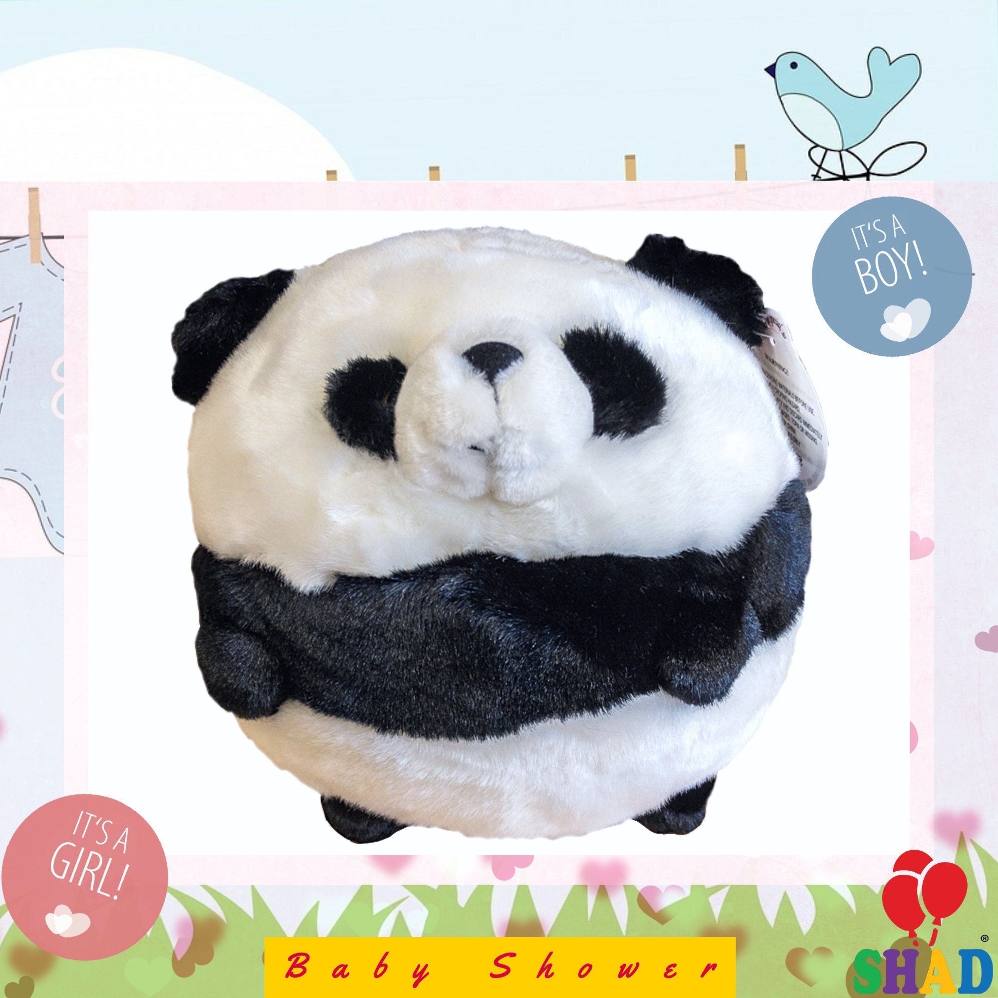 Panda Bear Plush Toy/Safe Stuffed Animal By SHAD Toy/Collectible Gift For Baby 