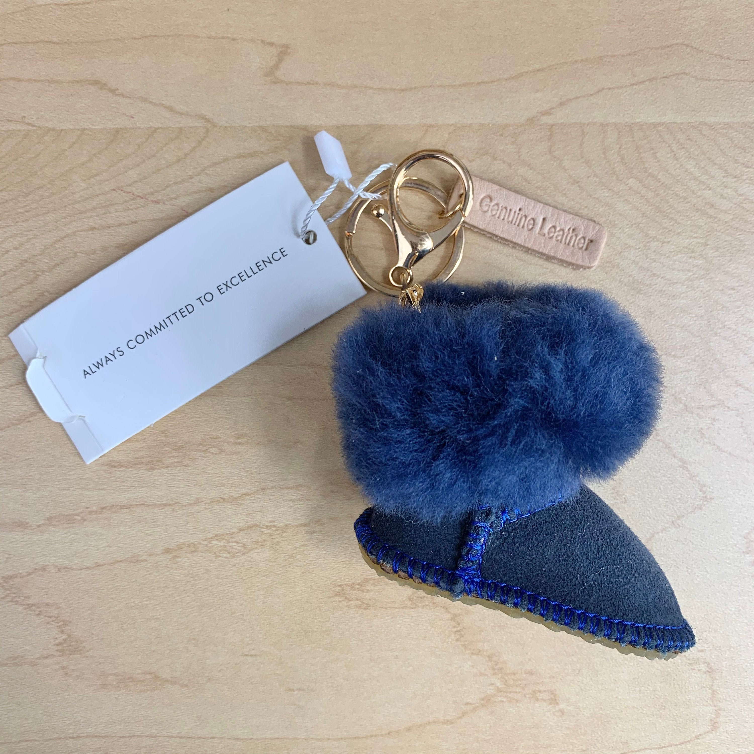 ugg pom pom keychain