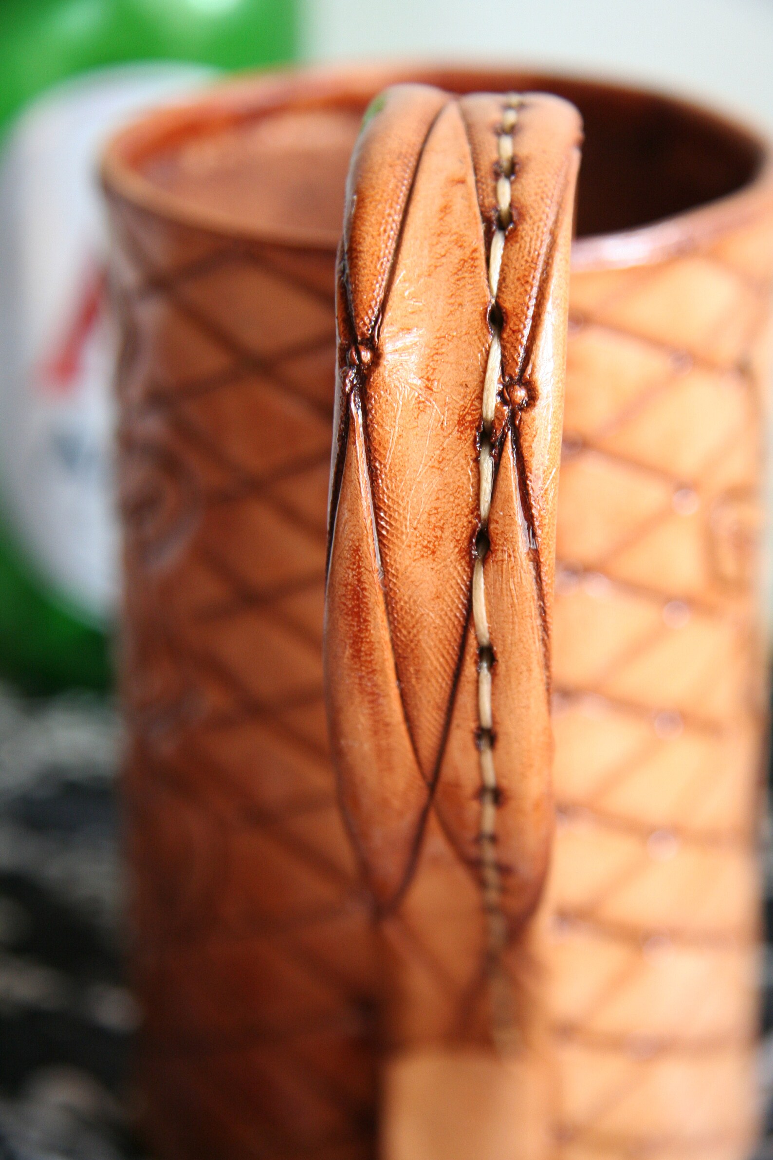 Set of Four Leather Mugs100 Handmade Leather Beer Glass Etsy