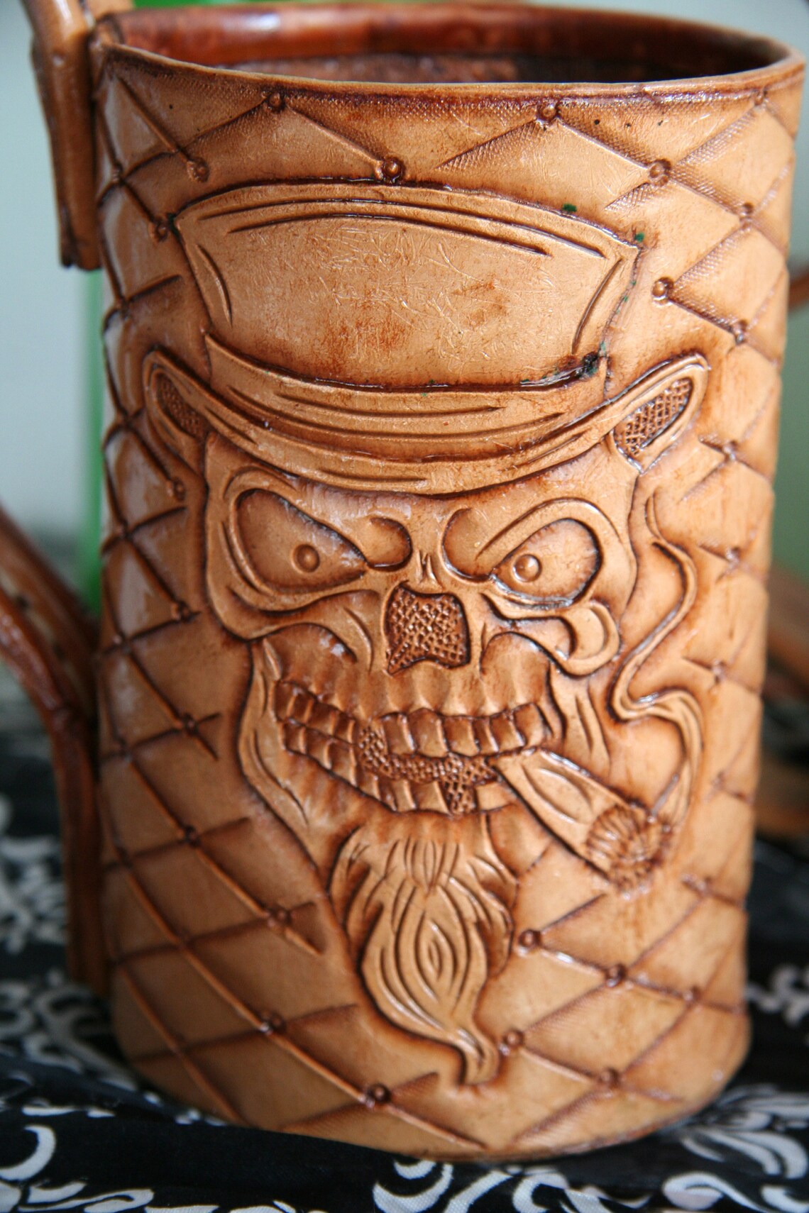 Set of Four Leather Mugs100 Handmade Leather Beer Glass Etsy