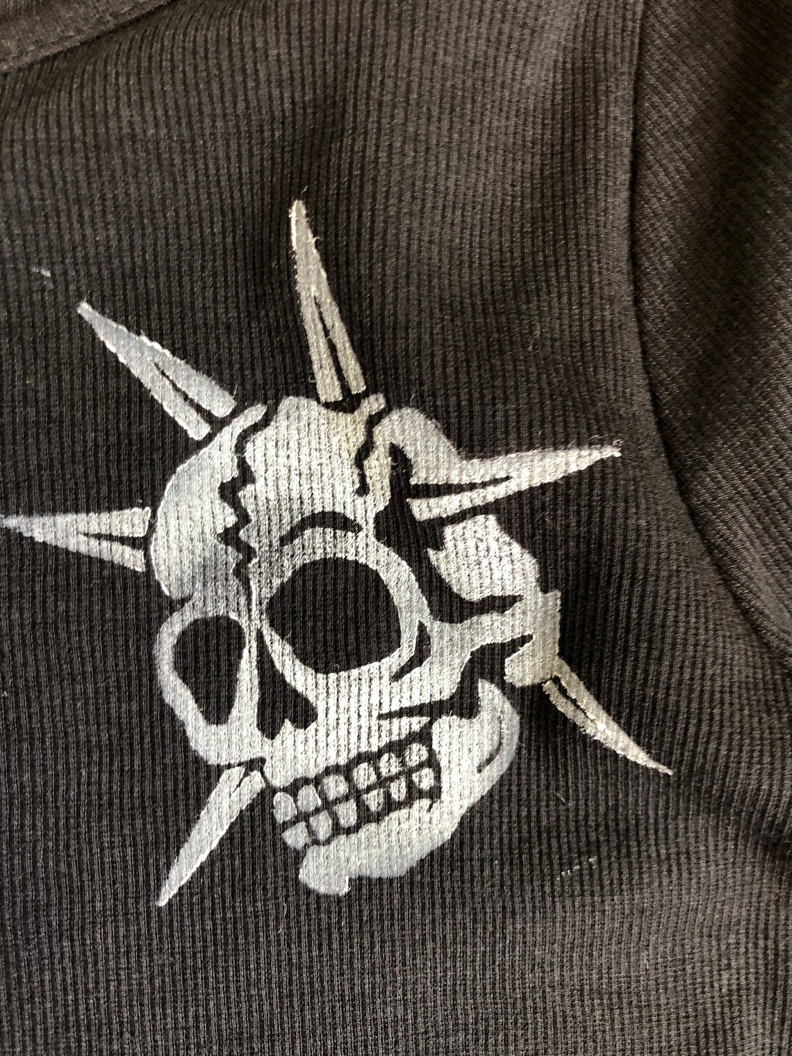 Spiky Skull Cropped Sweater | Etsy