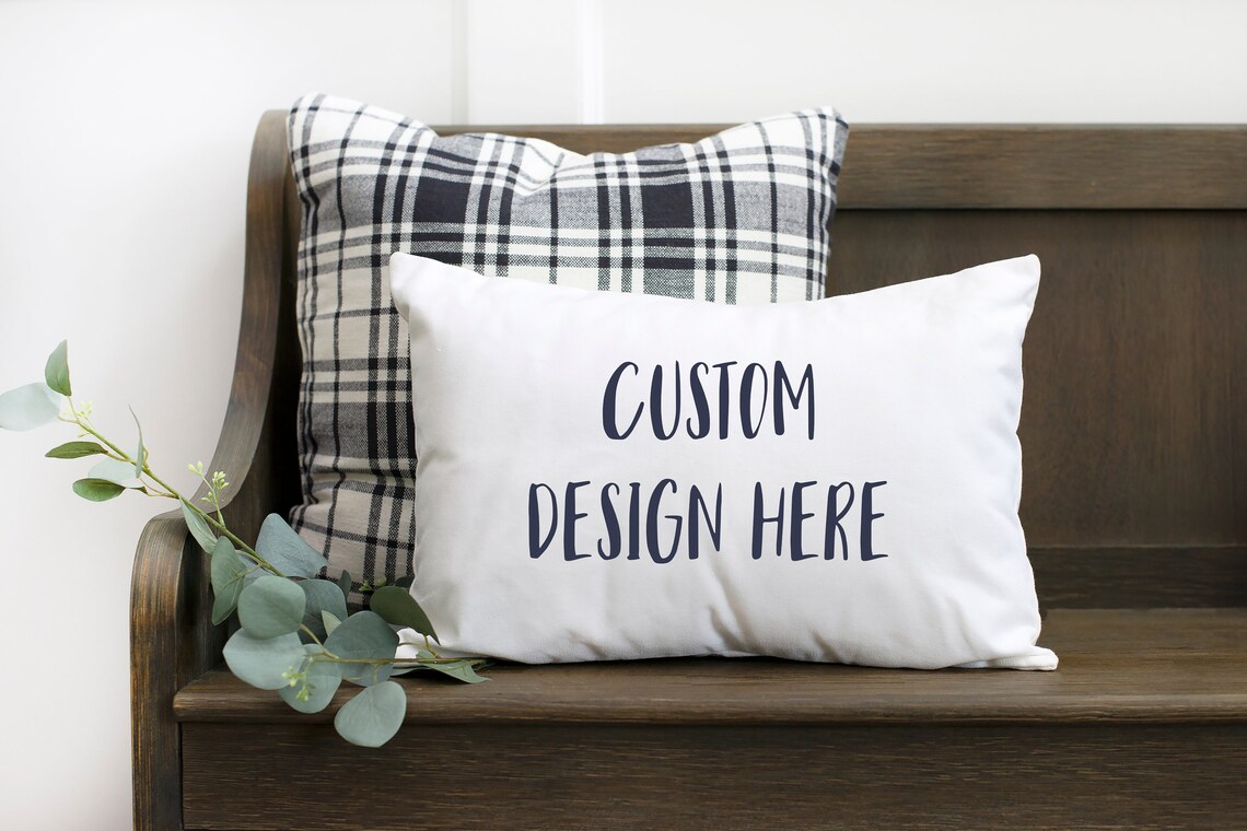 Custom Lumbar Pillow Rustic Farmhouse Pillow Cover Double Etsy