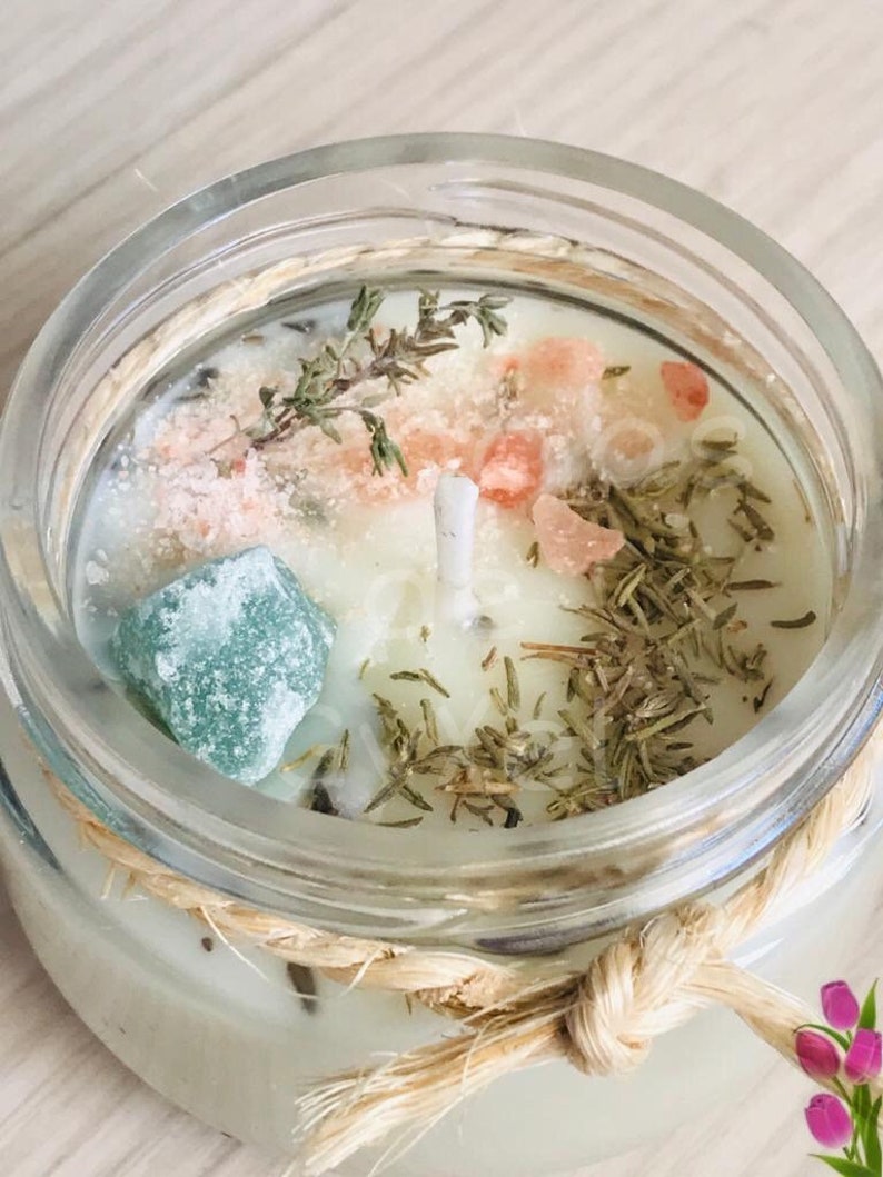 THYME CANDLE / Handmade Candle / 100 Soy / Scented Candle / Etsy