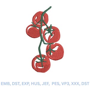 Tomatoes Embroidery Design: Trendy Embroidery - Italian Summer - DIGITAL FILE - 4 x SIZES